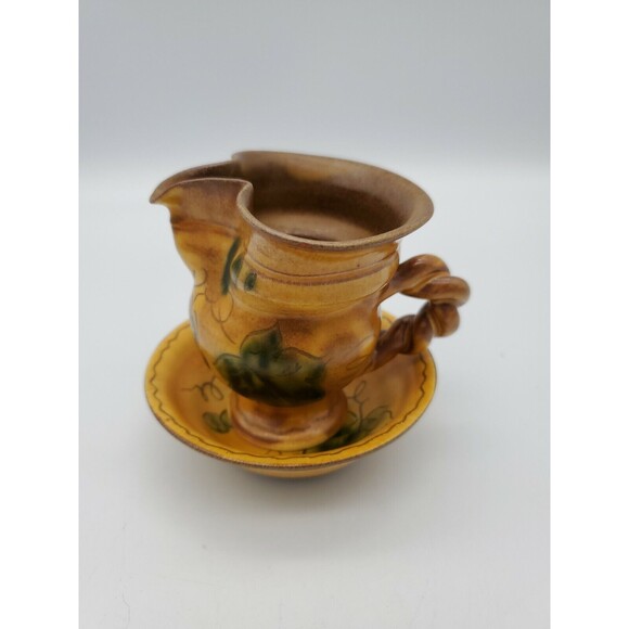 Vintage SN LIECHTENSTEIN Grapevine Leaf Pattern Mini Bowl & Pitcher Creamer - Picture 1 of 12